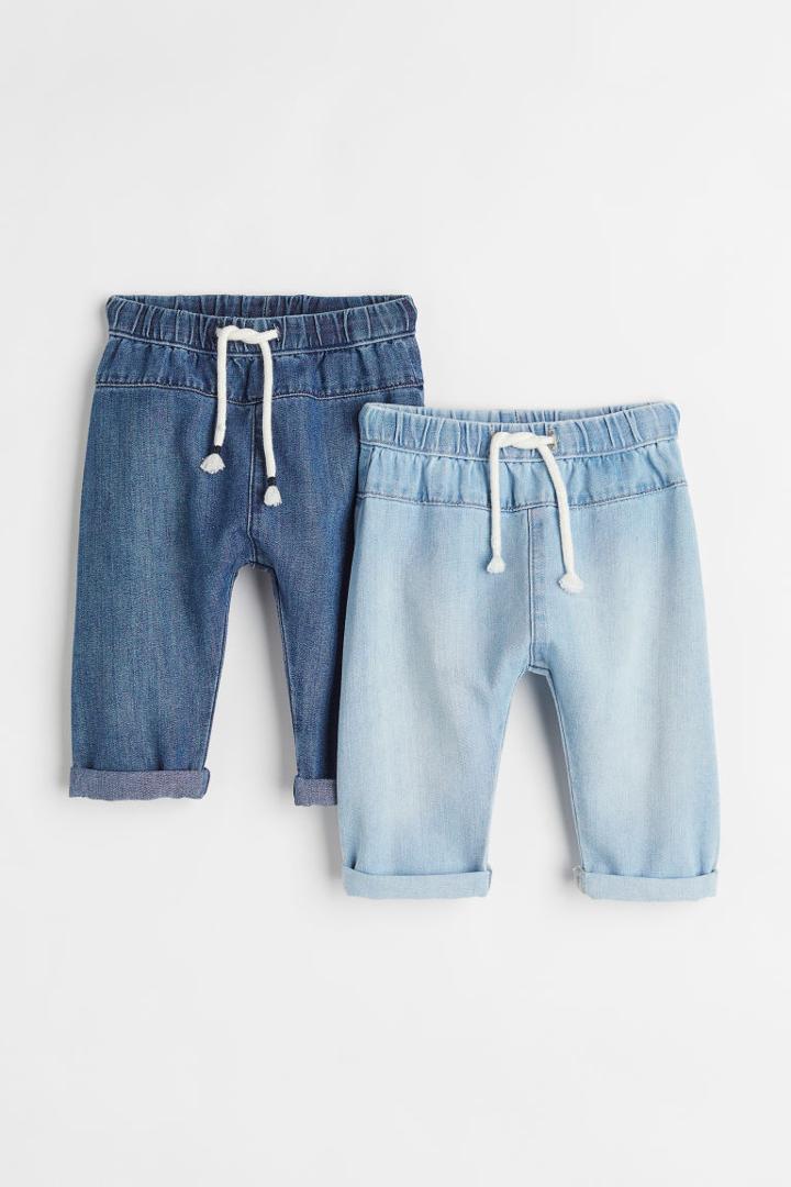 H & M - 2-pack Denim Joggers - Blue