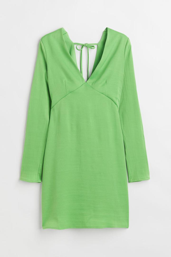 H & M - V-neck Dress - Green