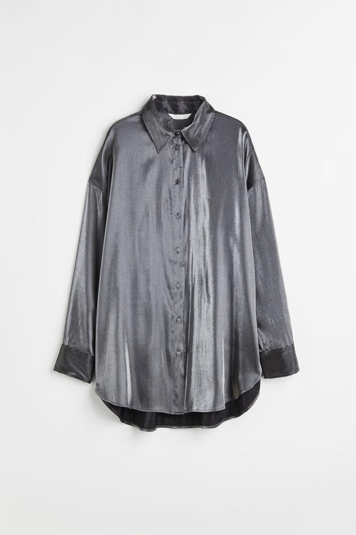 H & M - Oversized Blouse - Gray