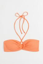 H & M - Padded Bandeau Bikini Top - Orange
