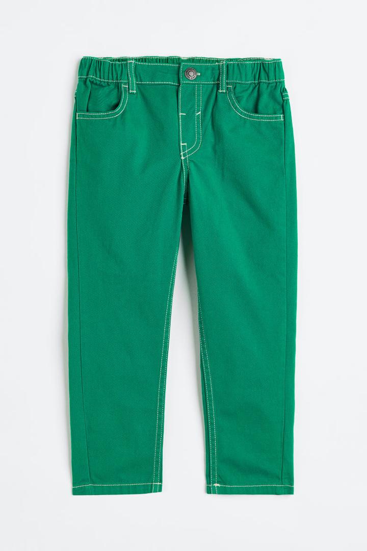 H & M - Relaxed Tapered Fit Pants - Green