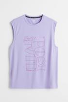 H & M - Relaxed Fit Fast-drying Sports Tank Top - Purple