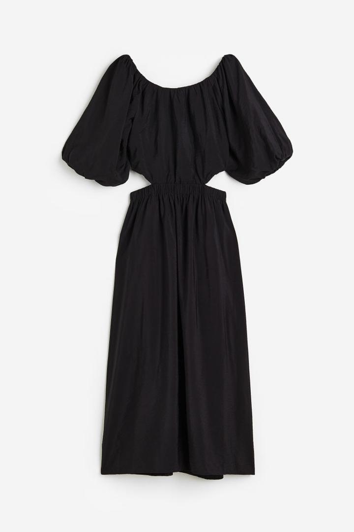 H & M - Voluminous Cut-out Dress - Black