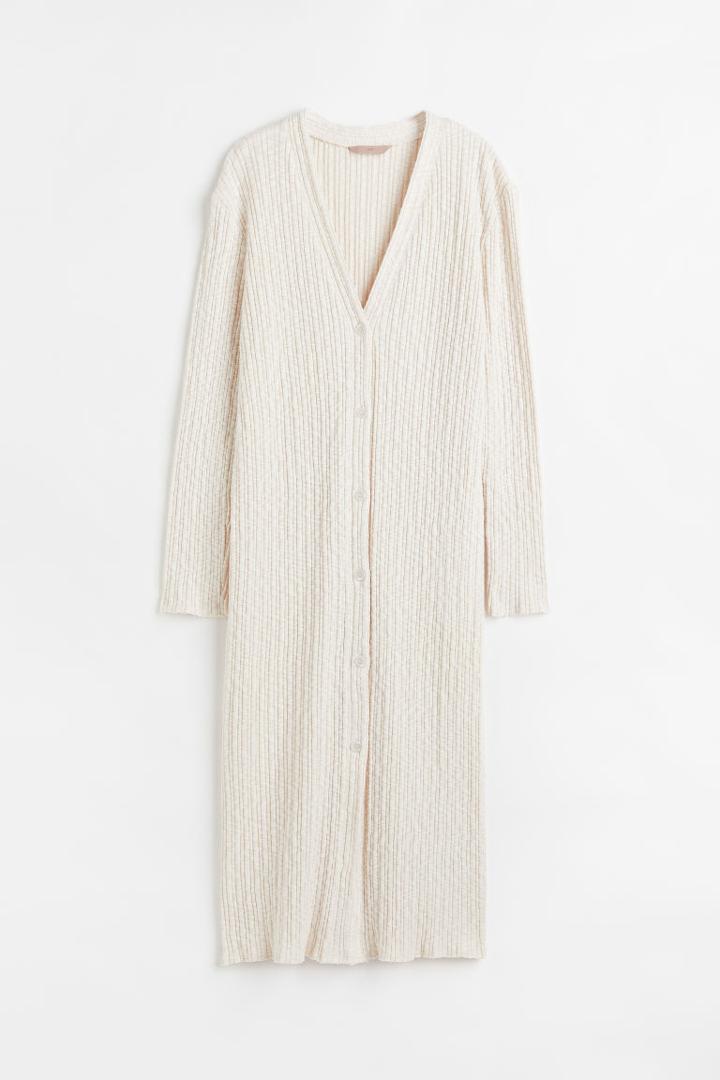 H & M - Rib-knit Dress - White