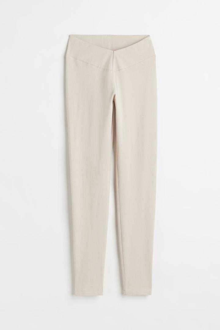 H & M - V-waist Leggings - Brown