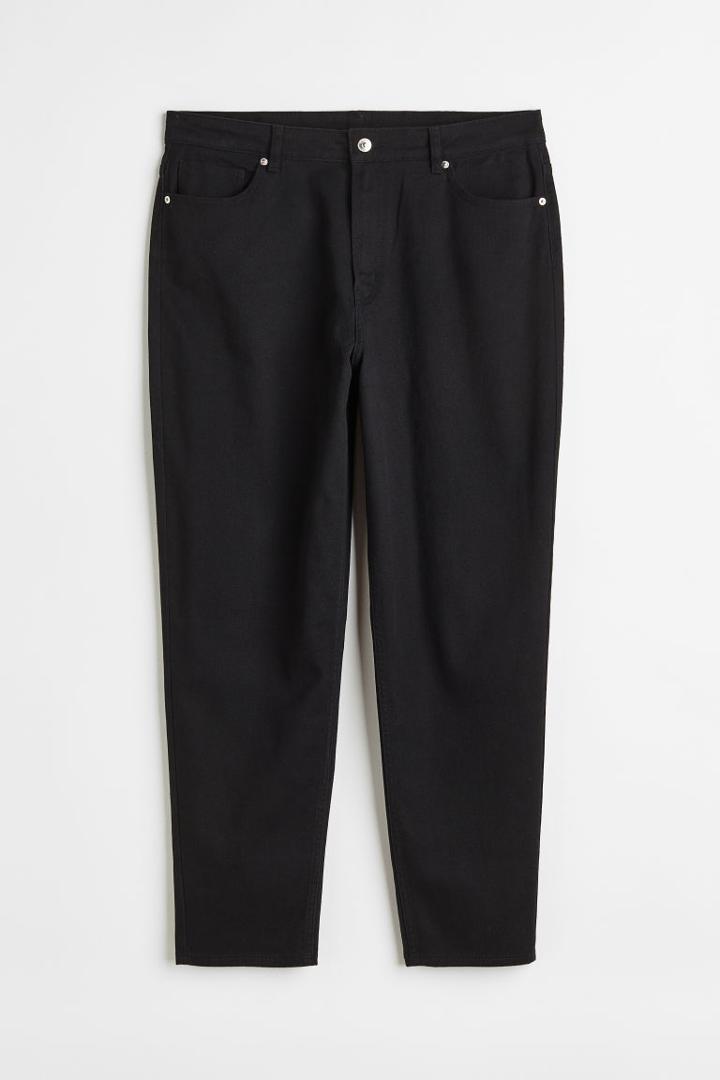 H & M - H & M+ Mom Loose Fit Twill Pants - Black