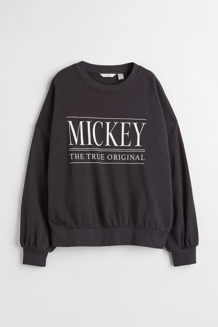 H & M - Sweatshirt With Printed Design - Gray