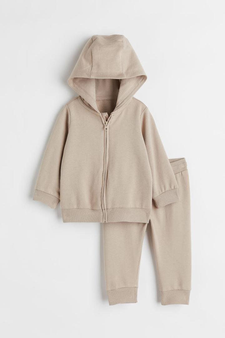H & M - 2-piece Sweatshirt Set - Brown