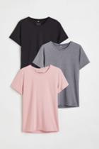 H & M - 3-pack Sports Tops - Pink
