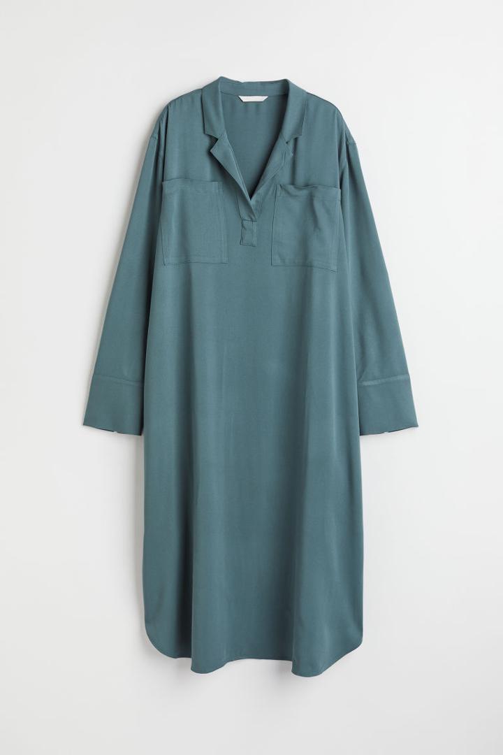 H & M - Mama Satin Dress - Turquoise