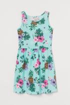 H & M - Patterned Jersey Dress - Turquoise