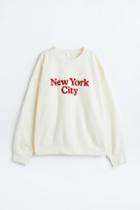 H & M - Crew-neck Sweatshirt - White