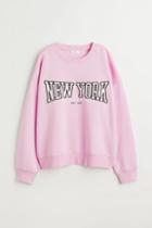 H & M - Crew-neck Sweatshirt - Pink