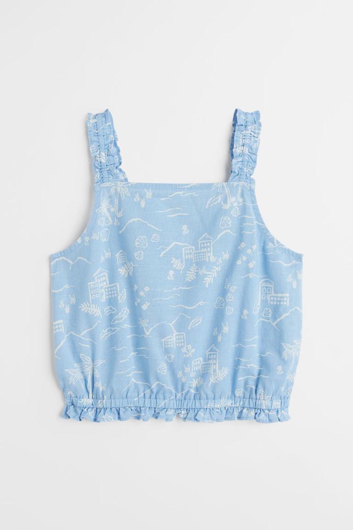 H & M - Sleeveless Crop Top - Blue