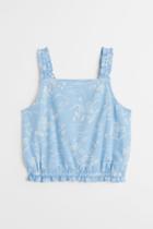 H & M - Sleeveless Crop Top - Blue