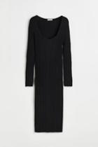 H & M - Mama Rib-knit Dress - Black