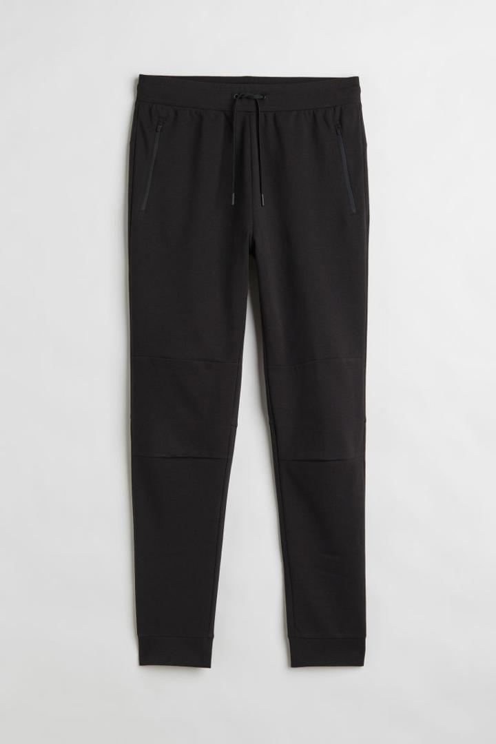 H & M - Slim Fit Sports Joggers - Black