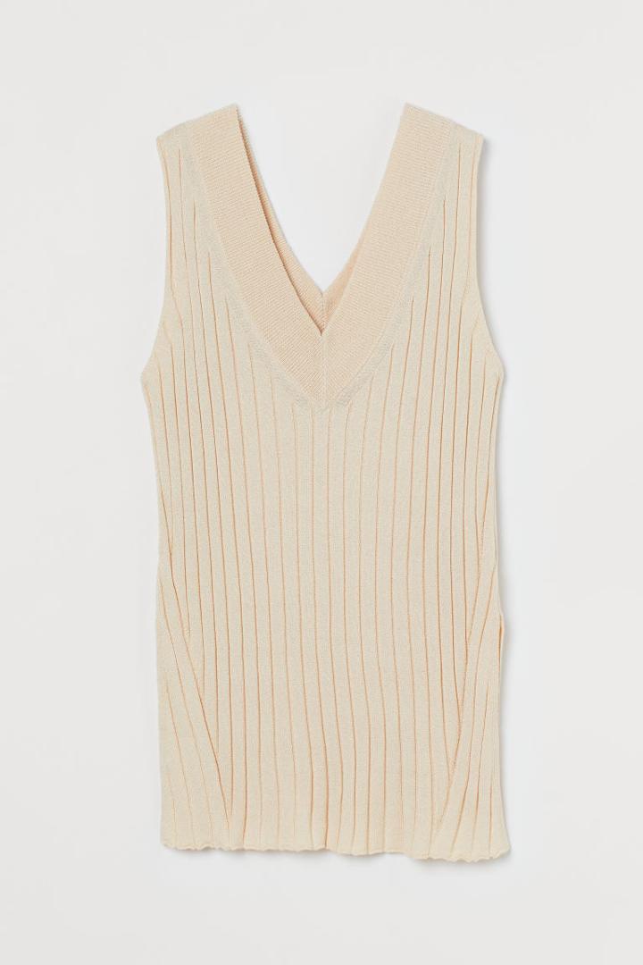 H & M - Ribbed Sweater Vest - White