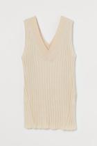 H & M - Ribbed Sweater Vest - White