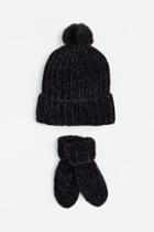 H & M - 2-piece Chenille Set - Black