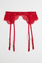 H & M - Lace Garter Belt - Red