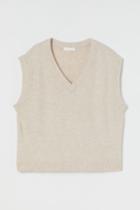 H & M - V-neck Sweater Vest - Beige