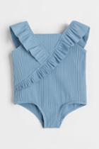 H & M - Flounced Swimsuit - Blue