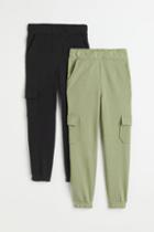 H & M - 2-pack Cargo Joggers - Green
