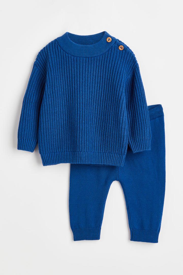H & M - 2-piece Knit Set - Blue
