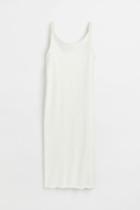 H & M - Ribbed Jersey Dress - White