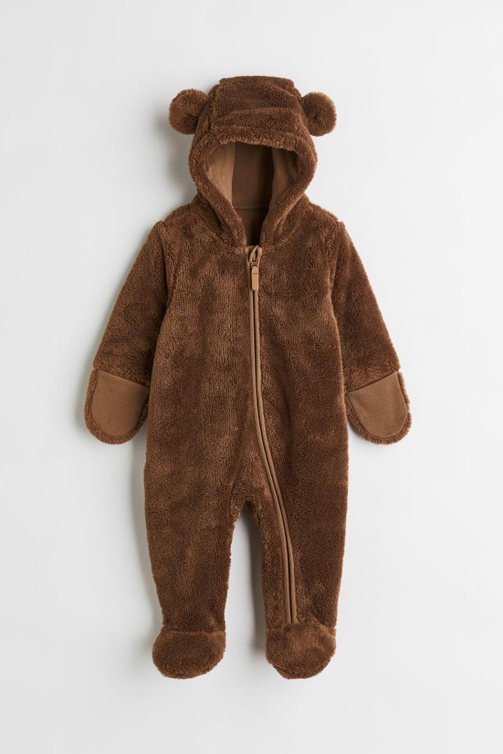 H & M - Faux Shearling Overall - Beige