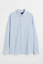 H & M - Linen-blend Slim Fit Shirt - Blue