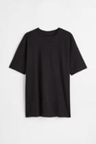 H & M - Oversized Fit Cotton T-shirt - Black