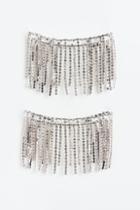 H & M - 2-pack Rhinestone Anklets - Silver