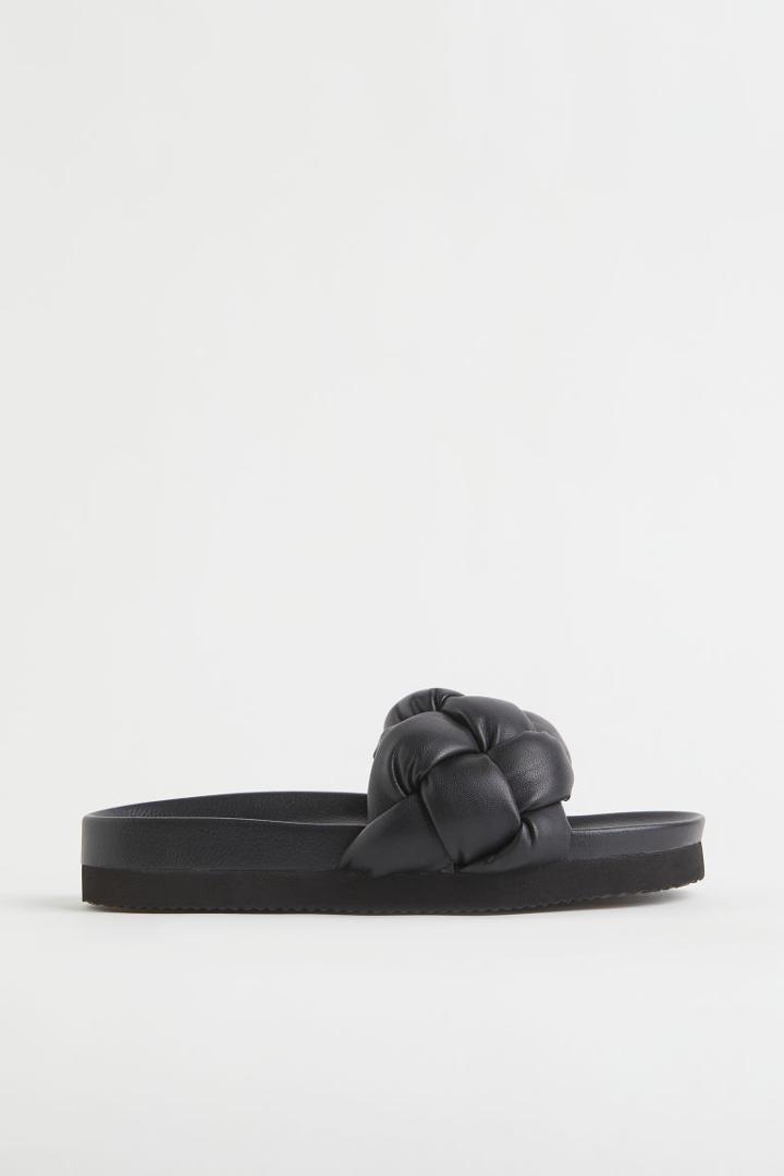 H & M - Braided Slides - Black
