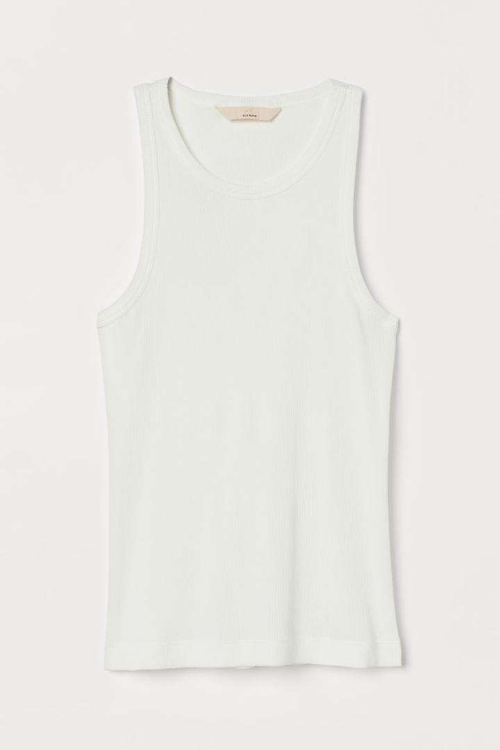 H & M - Silk-blend Tank Top - White