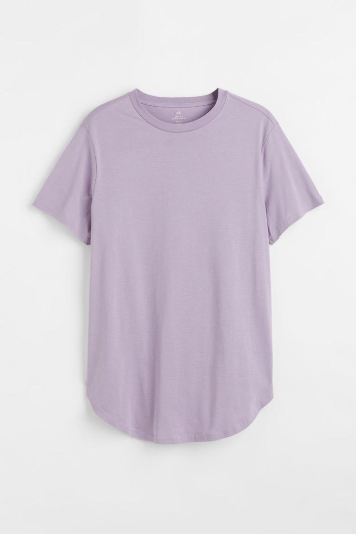 H & M - Long Fit T-shirt - Purple