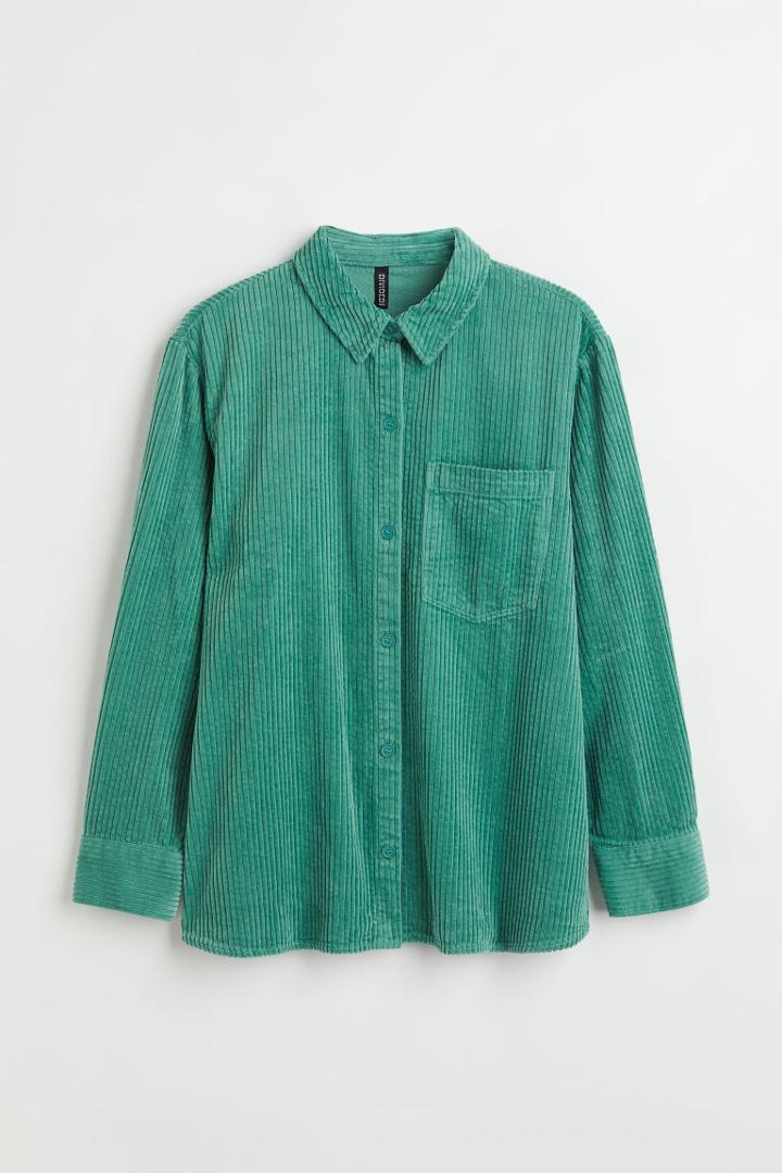 H & M - Corduroy Shirt - Green