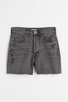 H & M - High Waist Denim Shorts - Gray