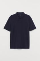 H & M - Cotton Polo Shirt - Blue