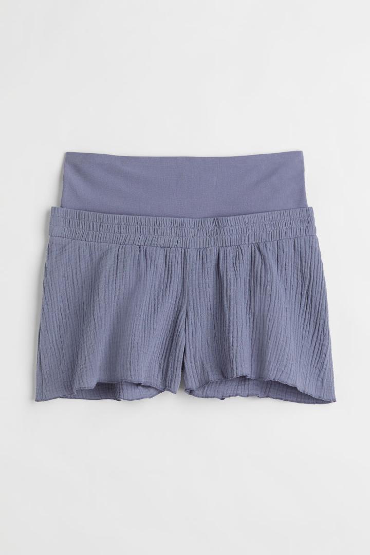 H & M - Mama Double-weave Pull-on Shorts - Blue