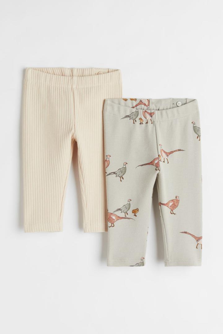 H & M - 2-pack Leggings - Green