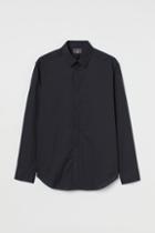 H & M - Regular Fit Easy-iron Shirt - Black