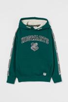 H & M - Embroidered Hoodie - Green