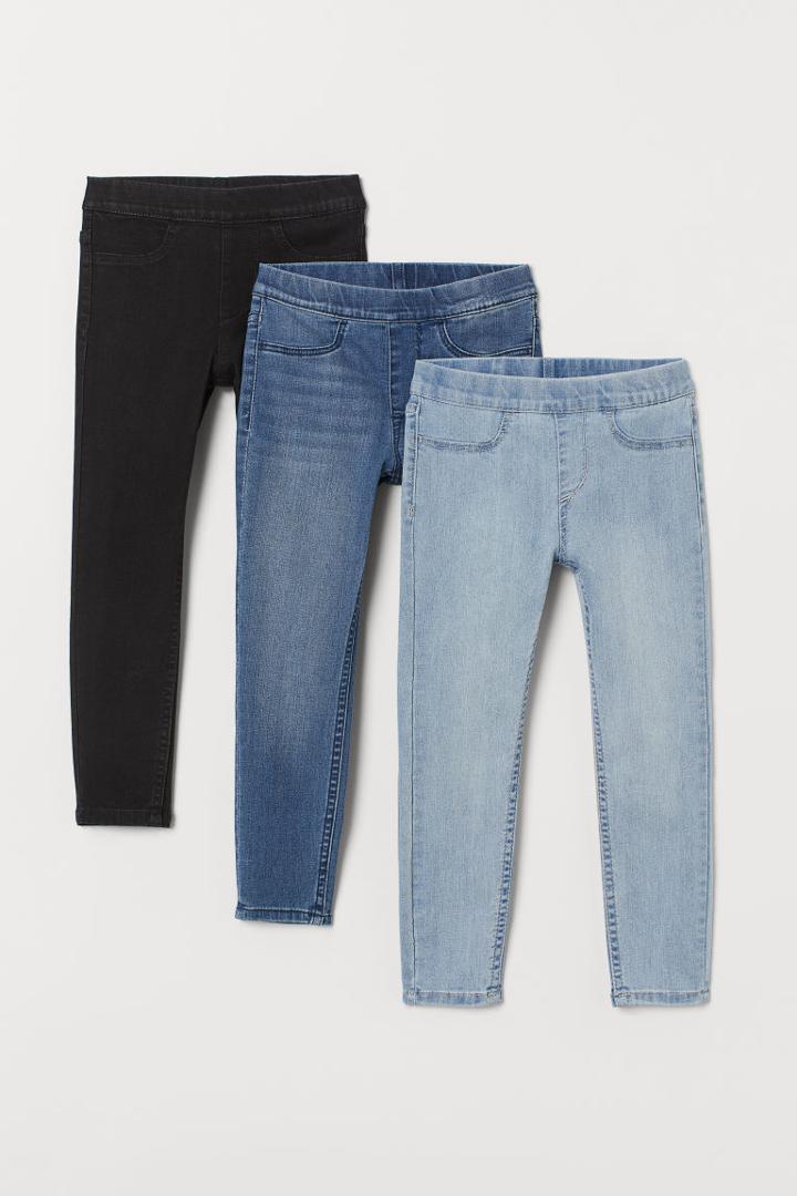 H & M - 3-pack Denim Jeggings - Black