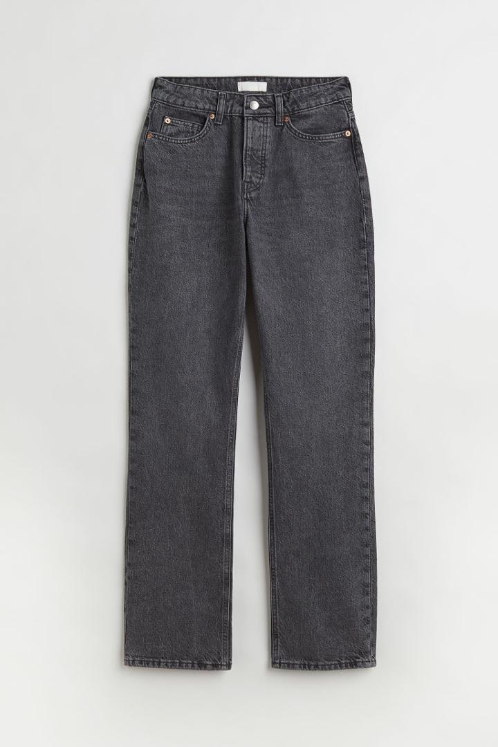 H & M - Straight High Jeans - Gray