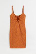 H & M - Ribbed Jersey Bodycon Dress - Orange