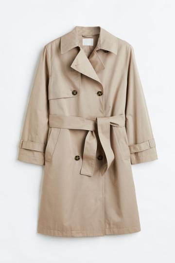 H & M - Double-breasted Trench Coat - Brown