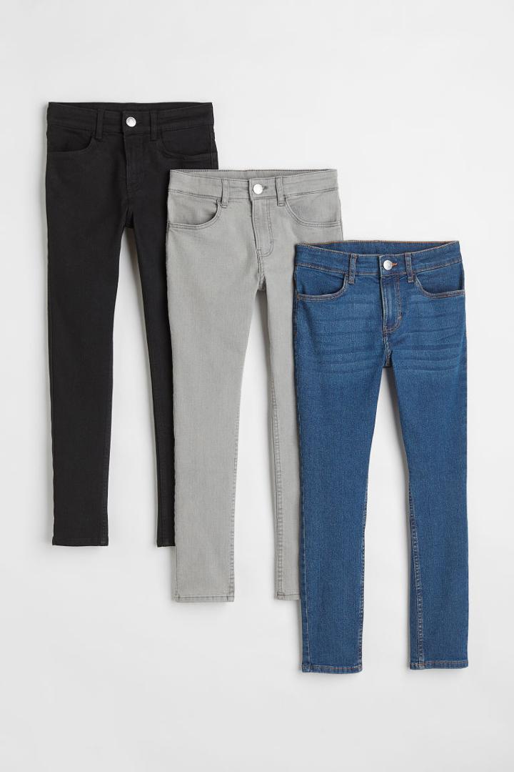 H & M - 3-pack Skinny Fit Jeans - Blue