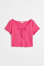 H & M - Pointelle Jersey Top - Pink